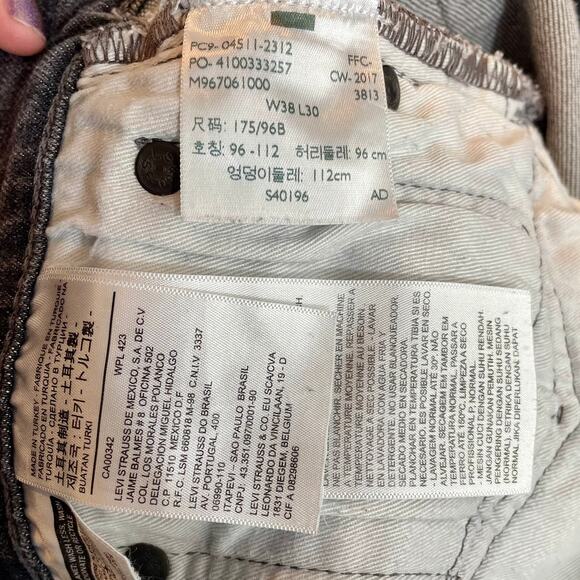 Levi's Men's 511 Slim Fit Stretch Dark Gray Jeans 38x30 Classic Skater - Picture 9 of 9